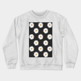 black slate camel daisy flower floral pattern Crewneck Sweatshirt